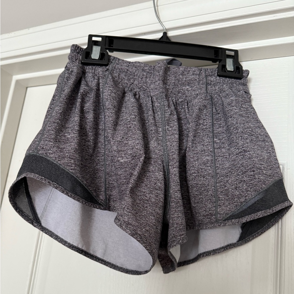 Gray lululemon hotty hot shorts 4” size 4
